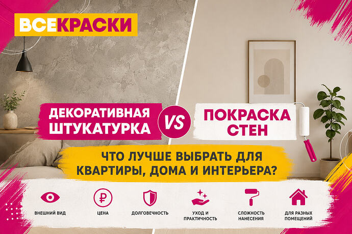 Декоративная штукатурка или покраска стен