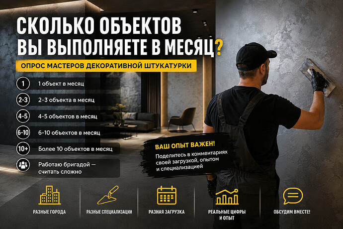 Сколько объектов вы выполняете в месяц
