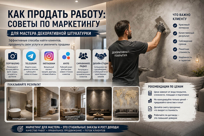 Как продать услуги декоративной штукатурки - где искать клиентов и как увеличить продажи