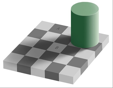 Иллюзия кубов Adelson checker shadow