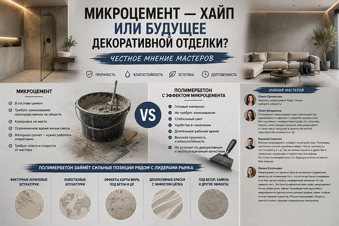 Микроцемент — хайп или будущее декоративной отделки